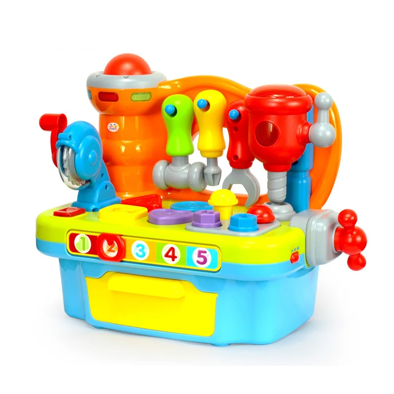 Pretend play toys plastic kids educational tool box toys for children boys tools table