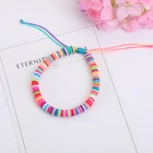 Bracelet Yiwu Factory Heishi Bead Polymer Clay Disc Wholesale Beach Style Multicolor Adjustable Slider Bracelet