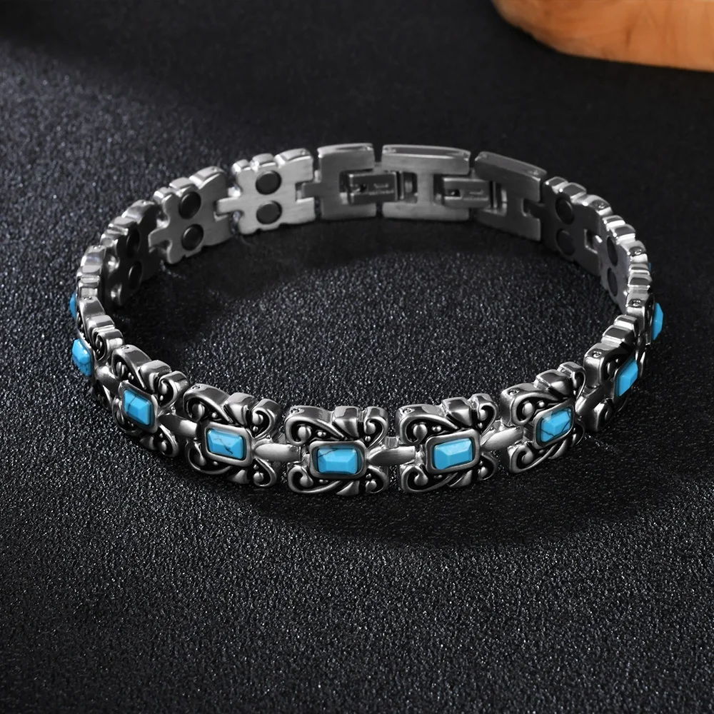 F437 Double Line Strong  Healing Healthy Vintage Antique  energy Magnetic  Bracelets for Women