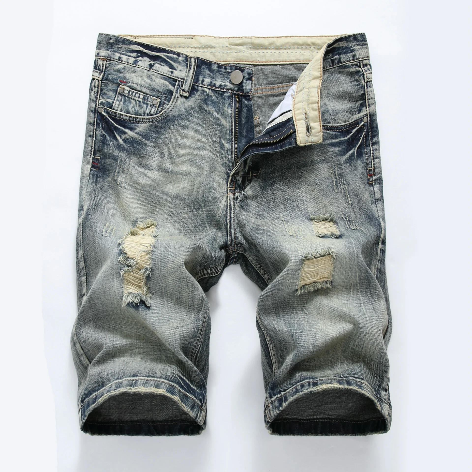 mens stretch jean shorts