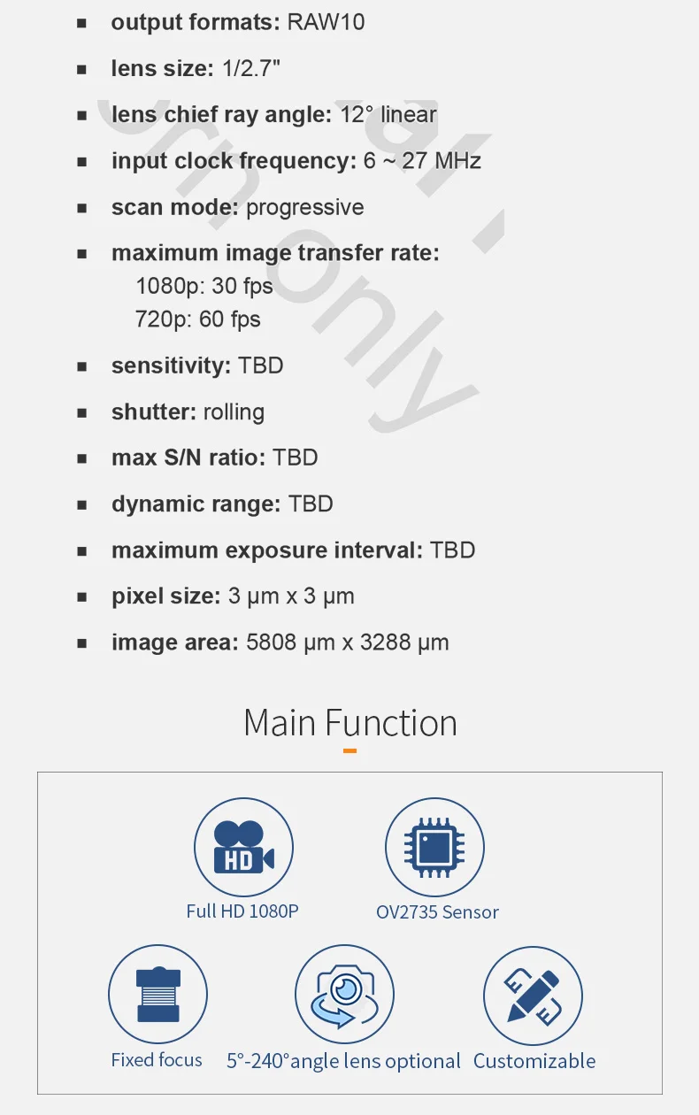 DGZX 1/2.7inch OV2735 1080P Full HD Color CMOS Sensor IR-CUT Infrared Switching 850/940nm Wide Angle Lens Mipi 2MP Camera Module插图2 DGZX 1/2.7inch OV2735 1080P Full HD Color CMOS Sensor IR-CUT Infrared Switching 850/940nm Wide Angle Lens Mipi 2MP Camera Module插图2