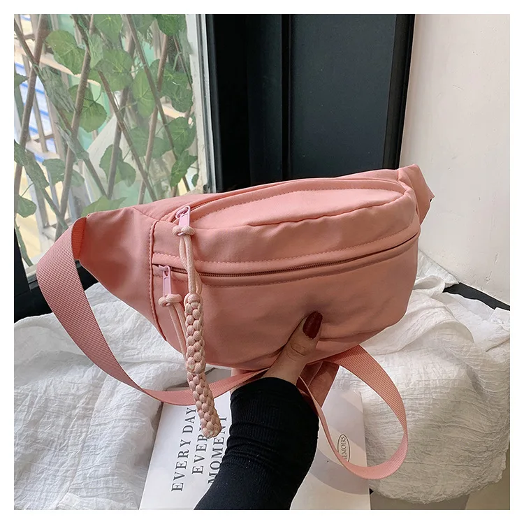 Wholesale Ladies Crossbody Bags Solid Color Custom Women Sling Fanny Pack Women's Chest Bag Hiking Waist Bag