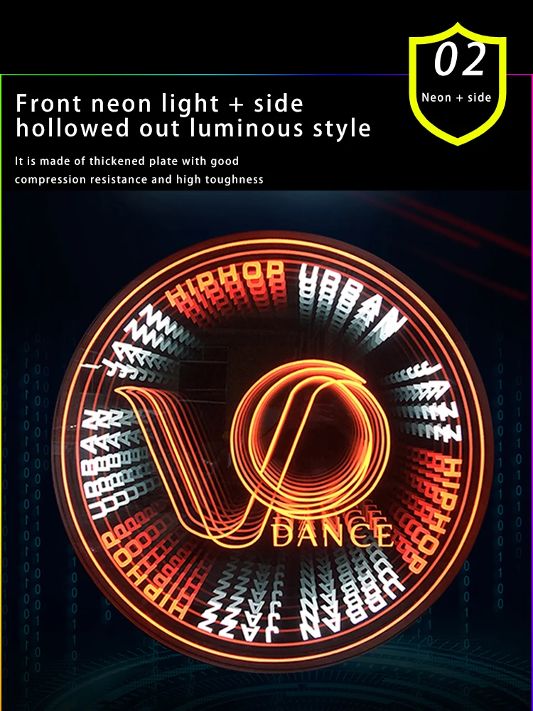 product new product ideas infinity mirror with professional manufacturer abyss mirror wall lamp sign board 3d logo-9