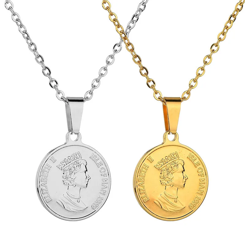 Buy Gold Queen Elizabeth Coin Pendant 