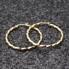 Hoop Gold Plated Stainless Steel Hoop Earring 18k Delicate Twisted Big Ear Ring