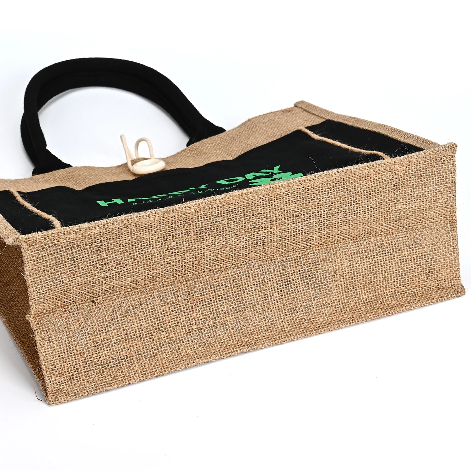 Customized Large Capacity Jute Beach Tote Bag with Rope Handle Outer Pocket Beach Travel Pouch Burlap Burlap Style factory