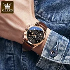 Watch OLEVS 2872 Luxury Three-Eye Belt Quartz Watch Stainless Steel Back Custom Wholesale China Men Watch