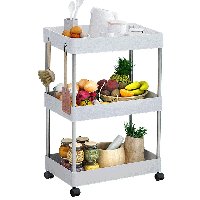 Household Multifunction Kitchen Holders Dish Furniture Organizer Storage Rack Plastic Storage Rack With Wheels