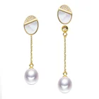 Huge Earring Earrings Wholesale Silver 11-12MM Huge Pearls Jewelry Earring 925 Fashion Round Design For Women Gift