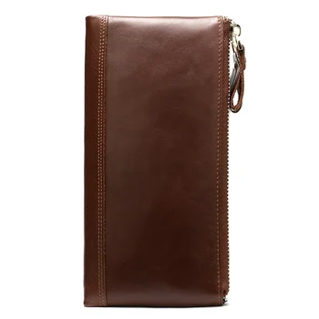 Zipper clutch wallet  custom cow leather long wallet wholesale handmade coin purse