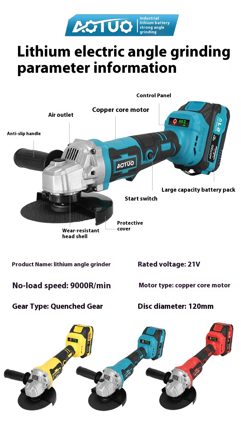 product portable mini cordless brushless angle grinder power tool with li ion battery industrial  diy grade surface conditioning-13