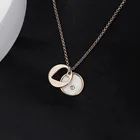 Crystal Pendant Fashion Women Heart Crystal Rhinestone Zinc Alloy Chain Pendant Necklace