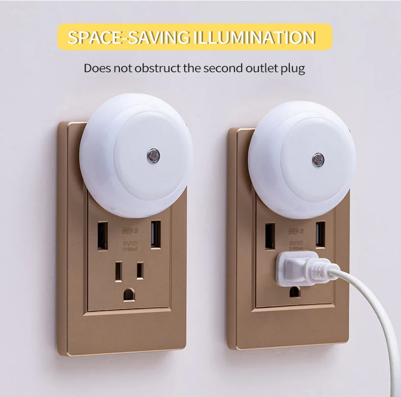 Bedroom Hallway Bathroom Kitchen Kids Room baby room Dynamic RGB Bedroom LED Nightlight Sensor Plug In Night Lamp light