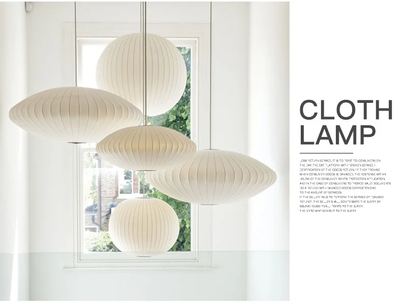 Restaurant Hotel Home deco Handmade light Fancy White Silk Skin Lantern Cocoon pendant light