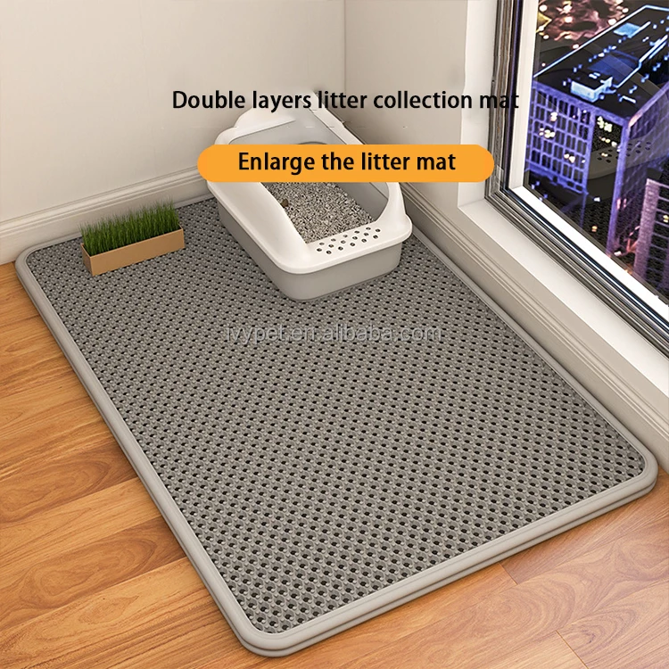 product factory eva double layer waterproof cat mat litter easy clean cat litter box mat-51