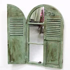 Framed Mirror Framed Designer Mirrors Olive Green Decorative Shutter Window Framed Antique Paint Mirror