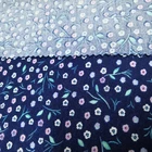 Blue No MOQ Blue Floral Custom Print Pattern Soft 100 Spun Polyester Printed Yarn Fabric