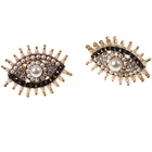 Earring Copper Earrings Secret Evil Eyes With Luxurious Pearl Stud Earring Jewelry In Copper Gold Plating For Women