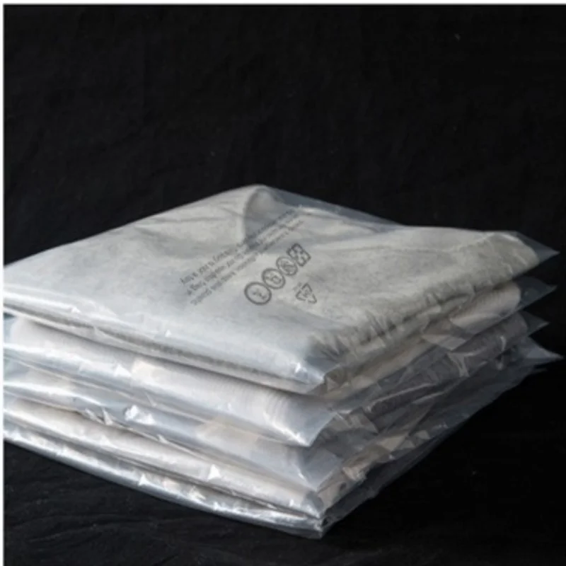 PE Warning Message Self Adhesive Bag Clothes Packaging Transparent Self Sealing Soft Plastic Bag Manufacturer Direct Sales Spot