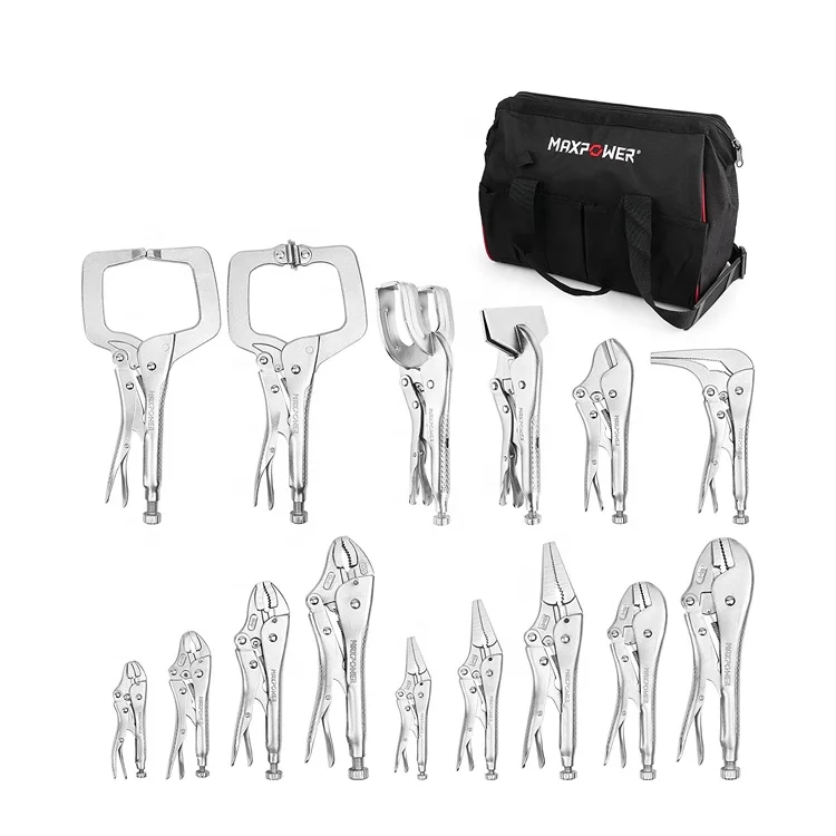 Maxpower 15pcs Vise Grip Locking Pliers Set Welding Clamping Tool With