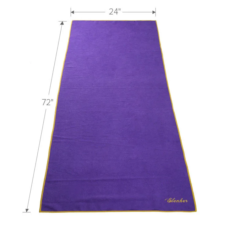 Custom 100% polyester non slip  suede microfiber yoga mat towel