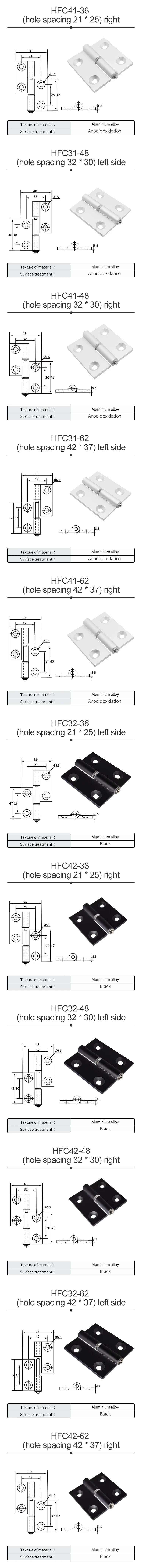 Detachable Aluminum Hinge HFC31-62 Aluminum Profile Hinge HHPNLR8 Drawer Cabinet Door Available in Quick Release Type supplier
