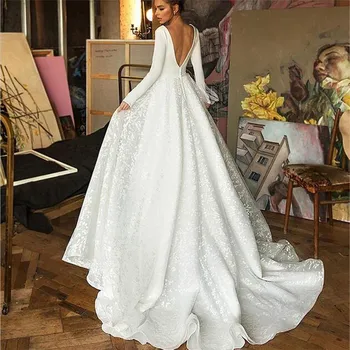 2021 New Large Size Knot Wedding Dress Slim Slimming Shoulders Fat Lace Flower One-Shoulder Female Wedding Dresses