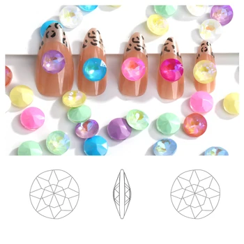 New Design Crystal Drop Glass 8*8 mm Gem Flower Mocha Fluorescent Butterfly Nail Art Rhinestone For Jewely