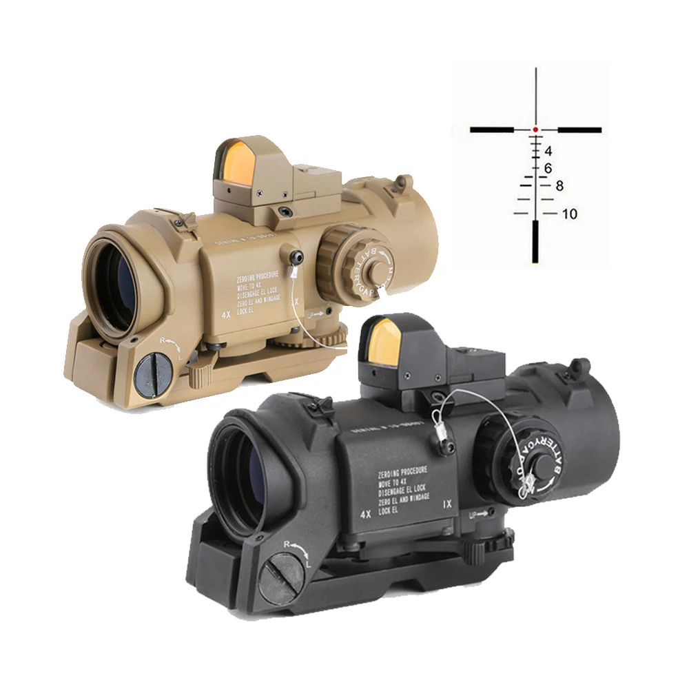 Efterforskning gavnlig Illusion Tactical Scope Quick Detachable 1x-4x Adjustable Optical Sight Dual Role  Sight With Mini Red Dot For Hunting - Buy 1x-4x,1-4x Product on Alibaba.com
