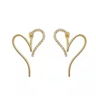 Heart Shaped Earrings New Simple Heart Shaped Line Rhinestone Heart Earrings