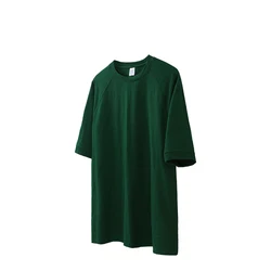 Customize 240gsm Slub Cotton Plain Tshirts For Printing Raglan Sleeve Casual Comfort Homme Cotton Tshirt