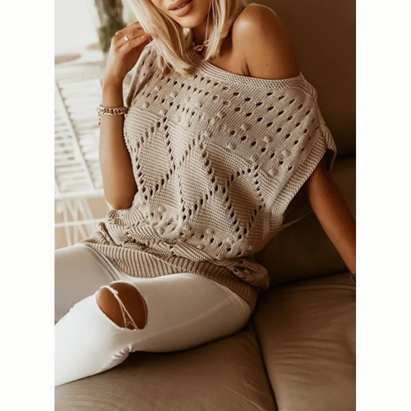 Dear-Lover OEM ODM Custom Private Label Wholesale New Arrivals Ladies Crochet Tops Knitted Sweaters Women Pullover Sweater Vest