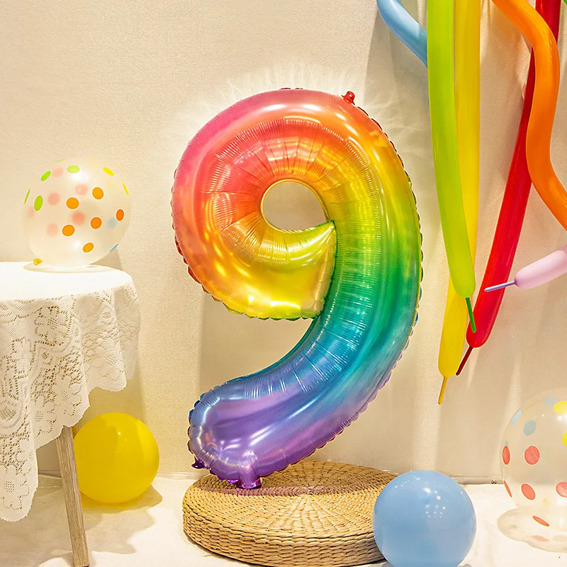 Hot sale 32 inch Jelly color number 0-9 aluminum foil balloon birthday party wedding decoration number balloon wholesale