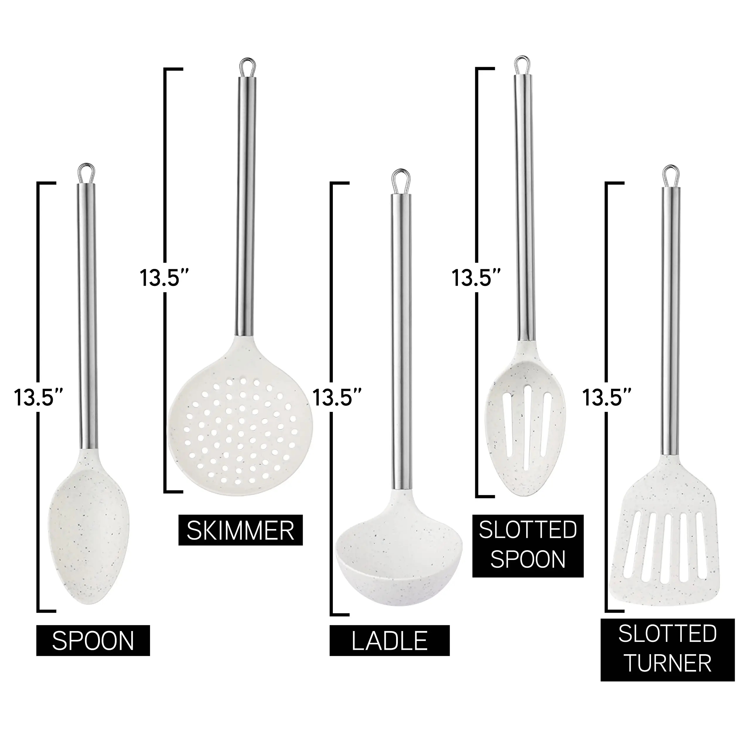 Silicone Cooking Utensils set of 5 Easy to Clean Silicone Kitchen Utensils Cooking Utensils for Nonstick