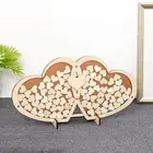 Wedding Guest Book Wedding Unique Wooden Wedding Guest Book Alternative Double Hearts Frame Wedding Decoration
