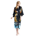 Printed Gown Custom Printed 100% Silk Kimono Robe Women Silk Sleep Shirt Gown