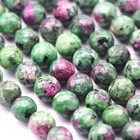 Ruby Jade Bead Gemstone 6~10 Mm Ruby Zoisite Jade Faceted Round Gemstone Loose Beads For Jewelry Making