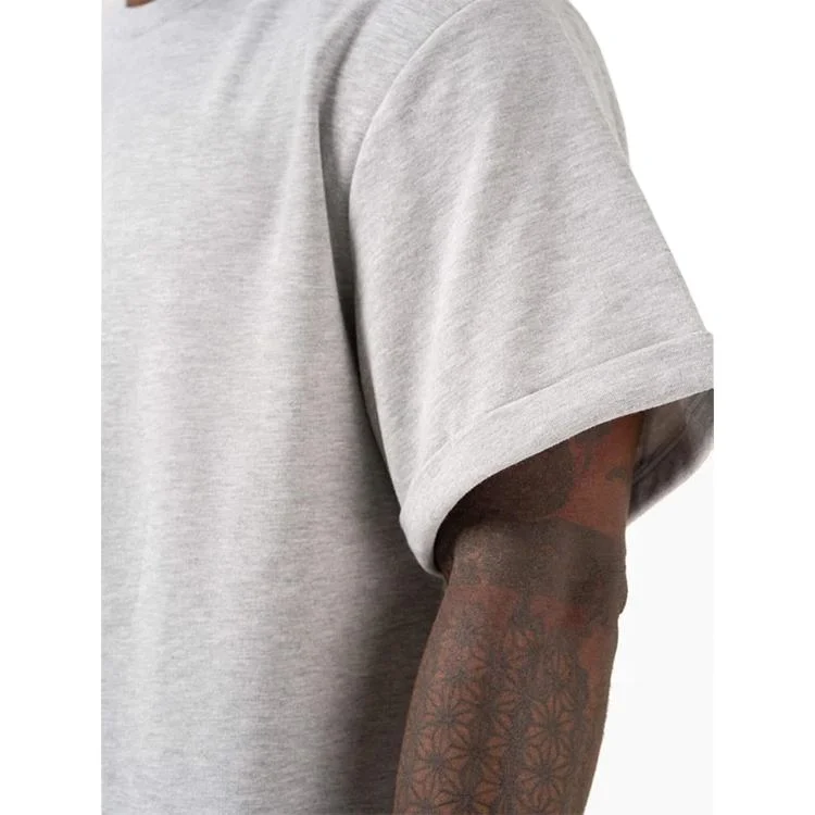 Custom blank cut and sew raw edge t shirt 250 gsm heavy weight french terry boxy oversized t-shirt men
