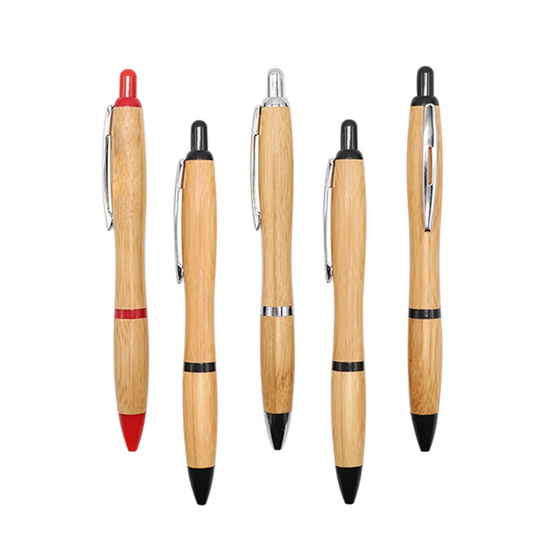 Twist Writing Pen Wheat Straw Eco Friendly Bamboo Wooden Ball Pen With