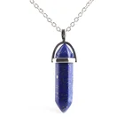 Gemstone Cheap Wholesale Natural Gemstone Jewelry Colorful Quartz Healing Bullet Pendant Amethyst Necklace