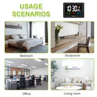 Simple Smart Digital Alarm Clock Time Date Temperature Full Display Indoor Thermometer Hygrometer