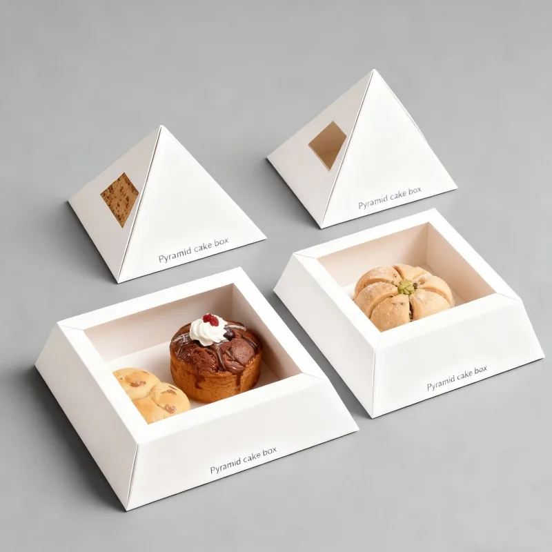 product paper pyramid box pyramid cake packaging boxes unique design gift box for chocolate cookie foodgrade packaging with handle-6