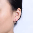 Hoops Hoop RINNTIN EQE38 Sterling 925 Silver Open Hoops 18K Gold Plated Rainbow CZ Hoop Earrings For Women