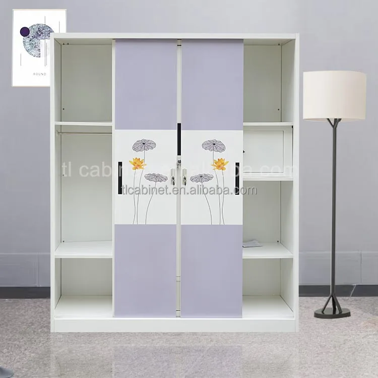 Custom 3-Door Steel Almirah Metal Wardrobe Cabinet Detachable Storage for Bedroom Closets Home Furniture