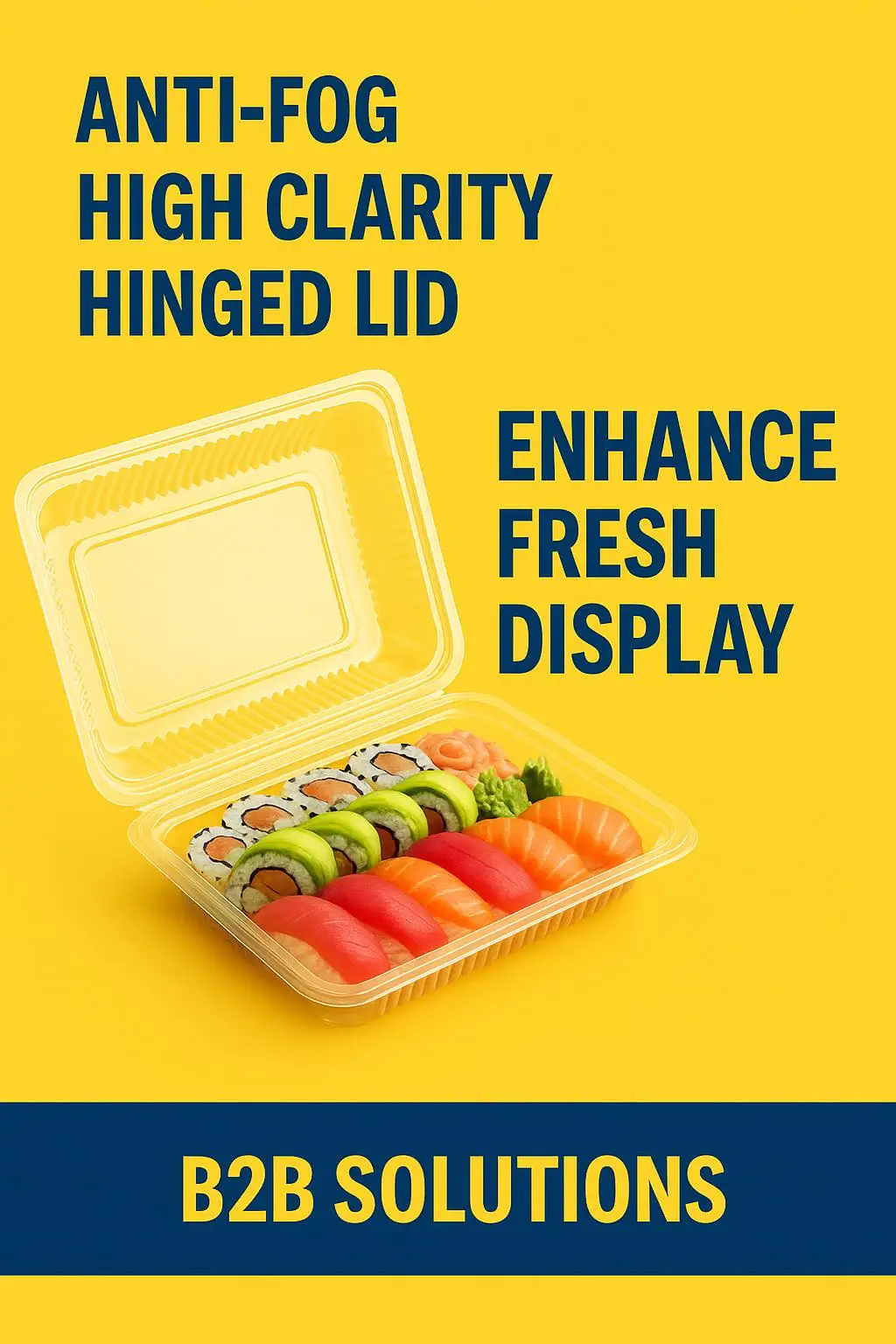 Wholesale Food-Grade Clear Plastic Salad Container with Hinged Lid Plastic Boxes for Supermarket Packaging - detail 10