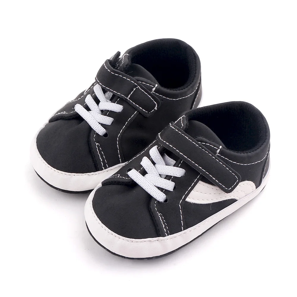 Baby Fashion Trend Black and White Color Contrast Leopard Print Baby Leisure Canvas Toddler Shoes supplier