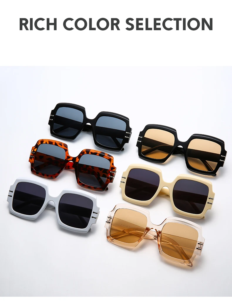 Oversized Square Sunglasses Brand Designer Fashion Retro Big Frame Sun