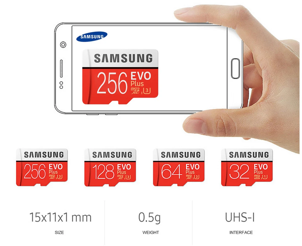 Free ShipFOR SAMSUNG EVO Plus 100MB 32GB 64GB 128GB 256GB 512GB Mi*cro sd Card U3 TF ory Card For Mobile Phones 4K Camera