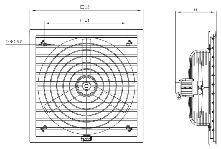 Proof Filtered Exhaust Fan, CBF, Wall - detail 24