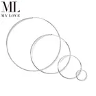 Huggies INS 925 Sterling Silver Earrings Fashion Plain Huggies Earrings Small Large Circle Hoops Party Gifts